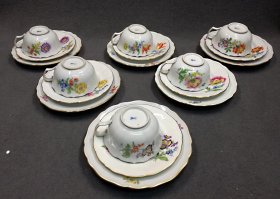 meissen-6x-teegedecke-je-3teilig-reiche-blumenmalerei-gold