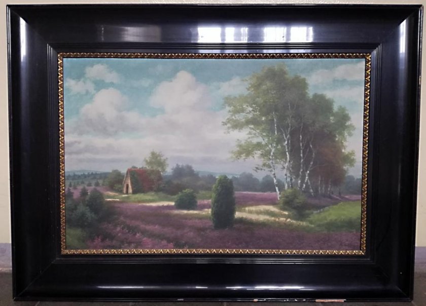 landschaft-lueneburger-heide-oel-auf-leinwand-signiert-in-breiter-schwarzer-leiste