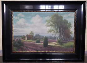 landschaft-lueneburger-heide-oel-auf-leinwand-signiert-in-breiter-schwarzer-leiste