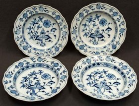 meissen-4x-zwiebelmuster-teller-tiefe-teller-d-23-5-cm-alt-knauf-1880-1900