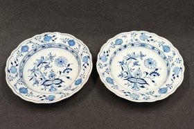 meissen-2x-zwiebelmuster-tiefe-teller-d-24-cm