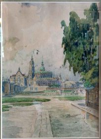 schreyer-oskar-dreden-blick-auf-die-hofkirche-aquarell.1