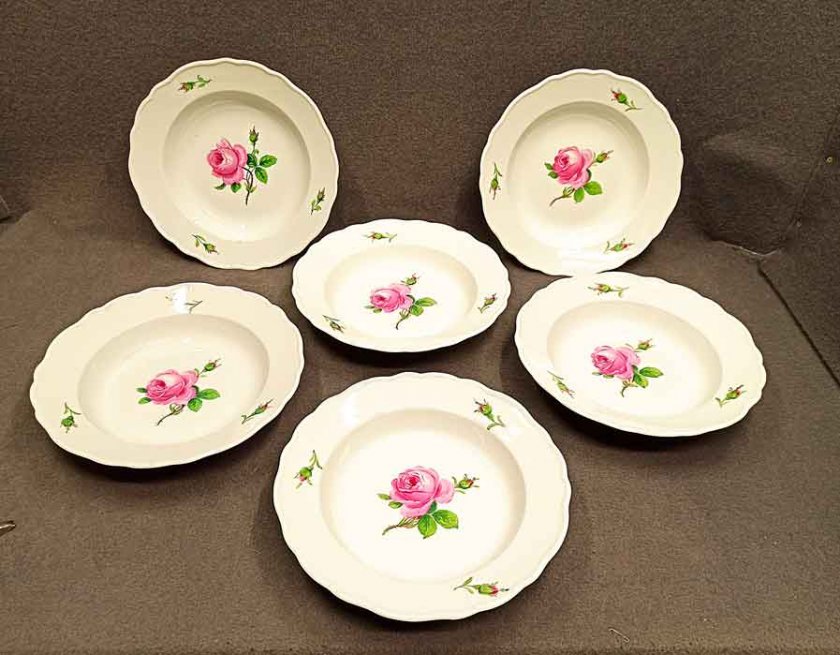 meissen-6x-teller-rote-rose-tiefe-suppenteller