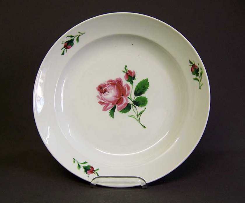 meissen-1820-1850-grosser-teller-schale-rote-rose