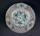 meissen-teller-indisch-gruen-mit-gold-flechtrand