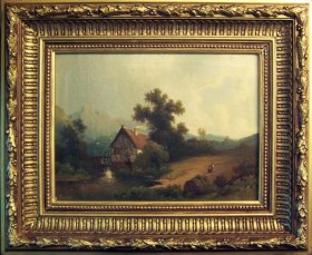 romantische-landschaft-oel-lwd-um-1850-sign.3