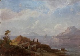 kummer-prof-carl-robert-suedliche-kuestenlandschaft-1885-oel-a-papier.1